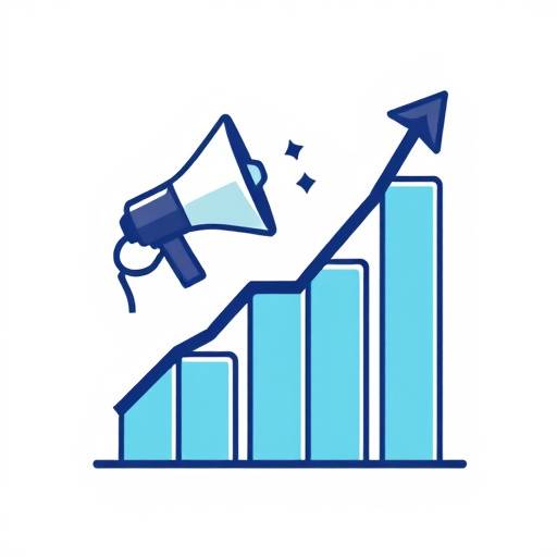 Ic√¥ne repr√©sentant le marketing digital : un graphique ascendant avec un m√©gaphone.